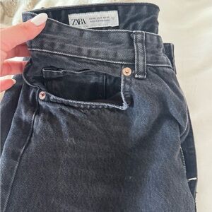 TRF Zara Black WIDE LEG High-Rise Jeans